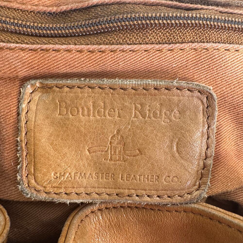 Boulder Ridge Full Grain Leather Backpack Brown Hiking Travel Bag 12x12 - Picture 4 of 11